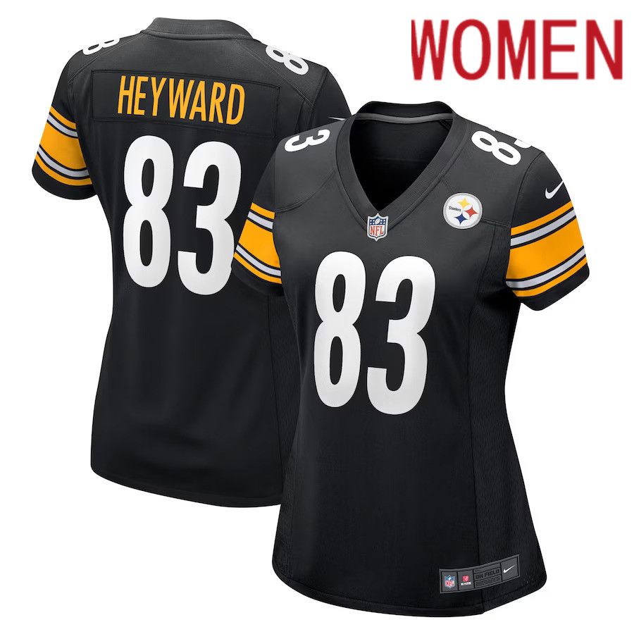 Women Pittsburgh Steelers #83 Connor Heyward Nike Black Game Player NFL Jersey->women nfl jersey->Women Jersey
